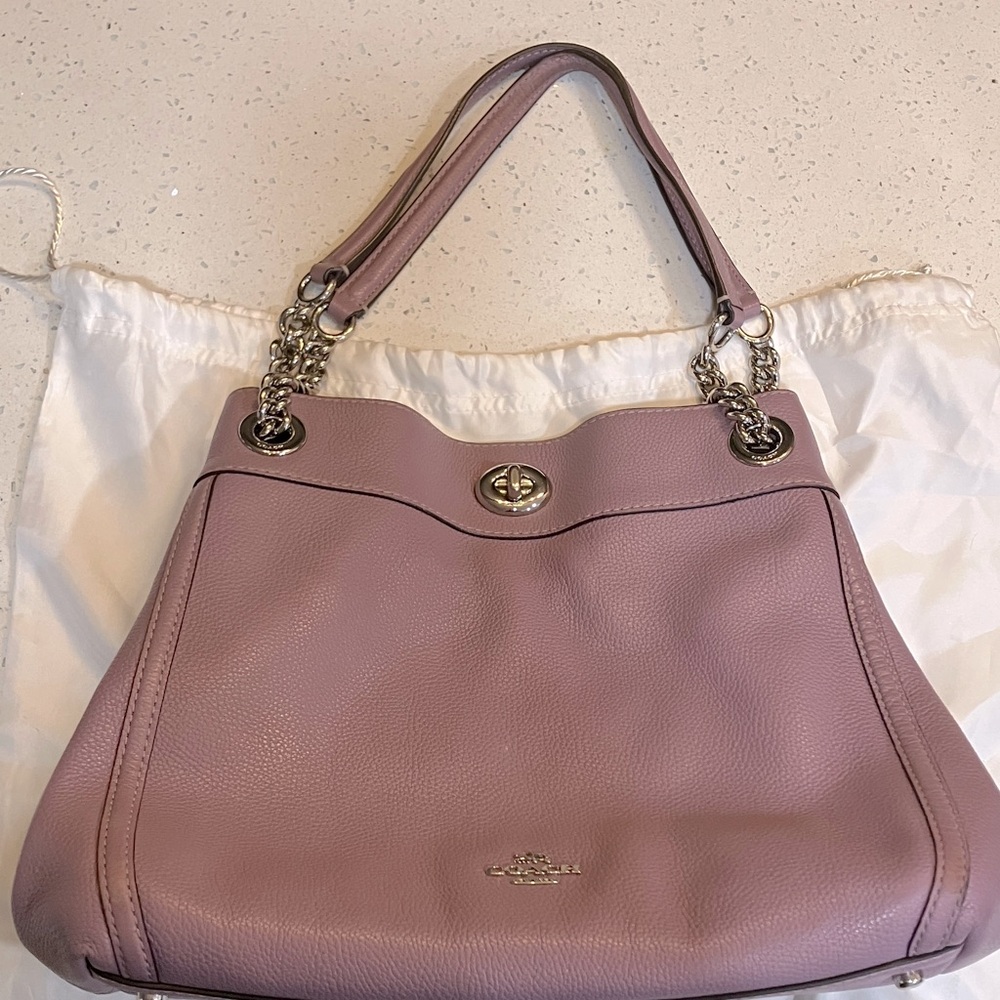 Coach Women's light purple/lavender Leather Shoulder Bag